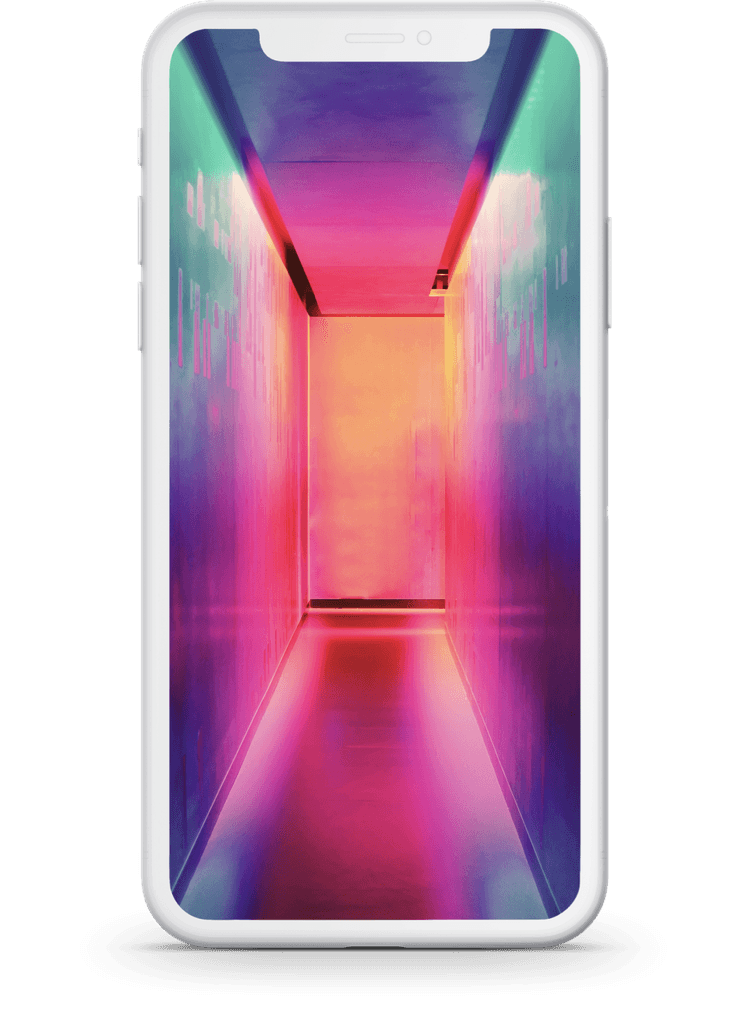 Phone displaying an example image